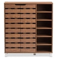 thumbnail image 3 of Bowery Hill Contemporary 2-Door Shoe Cabinet in Walnut, 3 of 5