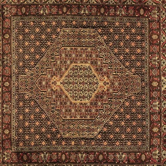 Ahgly Company Indoor Square Persian Brown Traditional Area Rugs, 3' Square