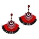 thumbnail image 4 of 2 piezas de pendientes colgantes con borlas, elegantes pendientes de diamantes de imitación para mujeres y niñas Rojo, 4 of 9