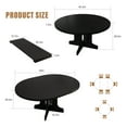 thumbnail image 3 of Virans 59" Extendable Round Dining Table for 4-8 , Modern Kitchen Oval Dining Table, Space Saving, Wooden Tabletop & Base, Black, 3 of 8