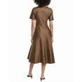 thumbnail image 2 of Toccin womens  Mega Tie Front Midi Shirtdress, 8, Brown, 2 of 3