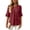 Wine, variant on WRFWUL Womens Elegant Button Blouses Casual Crewneck Tiered Ruffle Sleeve Shirts Loose Fit Curved Back Chiffon Tops