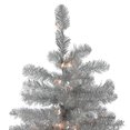 thumbnail image 2 of Northlight 6.5' Prelit Artificial Christmas Tree Silver Metallic Tinsel - Clear Lights, 2 of 5
