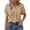 Khaki, variant on Vinsonshop Women Button Down Shirt Dress Shirt Business Work Blouses Casual Clothes 2026 Collared Shirt Fashion Vacation Outfits High Low V Neck Summer Shirt Khaki L