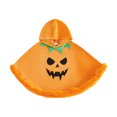 thumbnail image 7 of Halloween Hooded Poncho for Kids Fluffy Pumpkin Face Hooded Poncho (Orange), 7 of 7