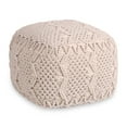 thumbnail image 2 of Loft Lyfe Goldie Cotton Yarn Ottoman, Hand Knitted, Ivory, 2 of 6