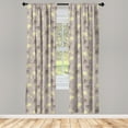 thumbnail image 2 of Ambesonne Floral Boho Curtains, Exotic Leaves Retro Art, Pair of 28"x95", Taupe Pastel Green, 2 of 4