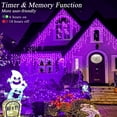 Purple Halloween Lights Outdoor, 66ft Icicle Lights for Outside 640 LED
