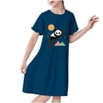 thumbnail image 1 of RXIRUCGD 2025 Vêtements d'Été pour Enfants 3-12 Ans Mode Imprimée Pyjama Rêveur Mi-Mollet Chemise de Nuit, 1 of 3