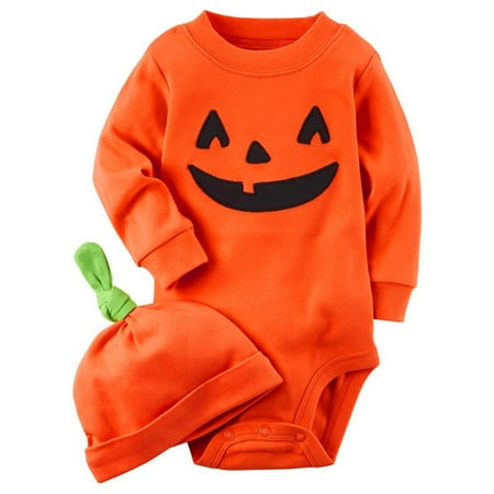 

Newborn Baby Boys Girls Halloween Outfits Romper Infant One Piece Christmas Clothes Jumpsuit with Hat 0-18Months