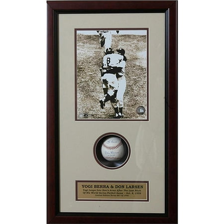 MLB Yogi Berra Autographed Shadow Box with Baseball, 14x20
