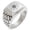 Silver, variant on Stainless Steel Nautical Wind Compass Geometric Pattern Step-Down Biker Style Polished Ring