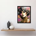 thumbnail image 2 of Young Woman Gold Glam Glitter Sparkle Aesthetic Splat Paint Portrait Teen Room Art Print Framed Poster Wall Decor 12x16 inch, 2 of 5