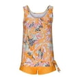 thumbnail image 4 of lcziwo Lightening Sales Womens 2025 Summer Tankini Swimsuits Boho Floral Print Bathing Suits Casual Sleeveless Backless Tank Tops and Shorts 2 Piece Sets Beach Outfits Orange XXXXL, 4 of 6