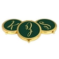 thumbnail image 4 of Koyal Wholesale Gold Compact Mirror Bridesmaid's Wedding Gift, Emerald Green, Monogram Letter Z, 1-Pack, 4 of 5
