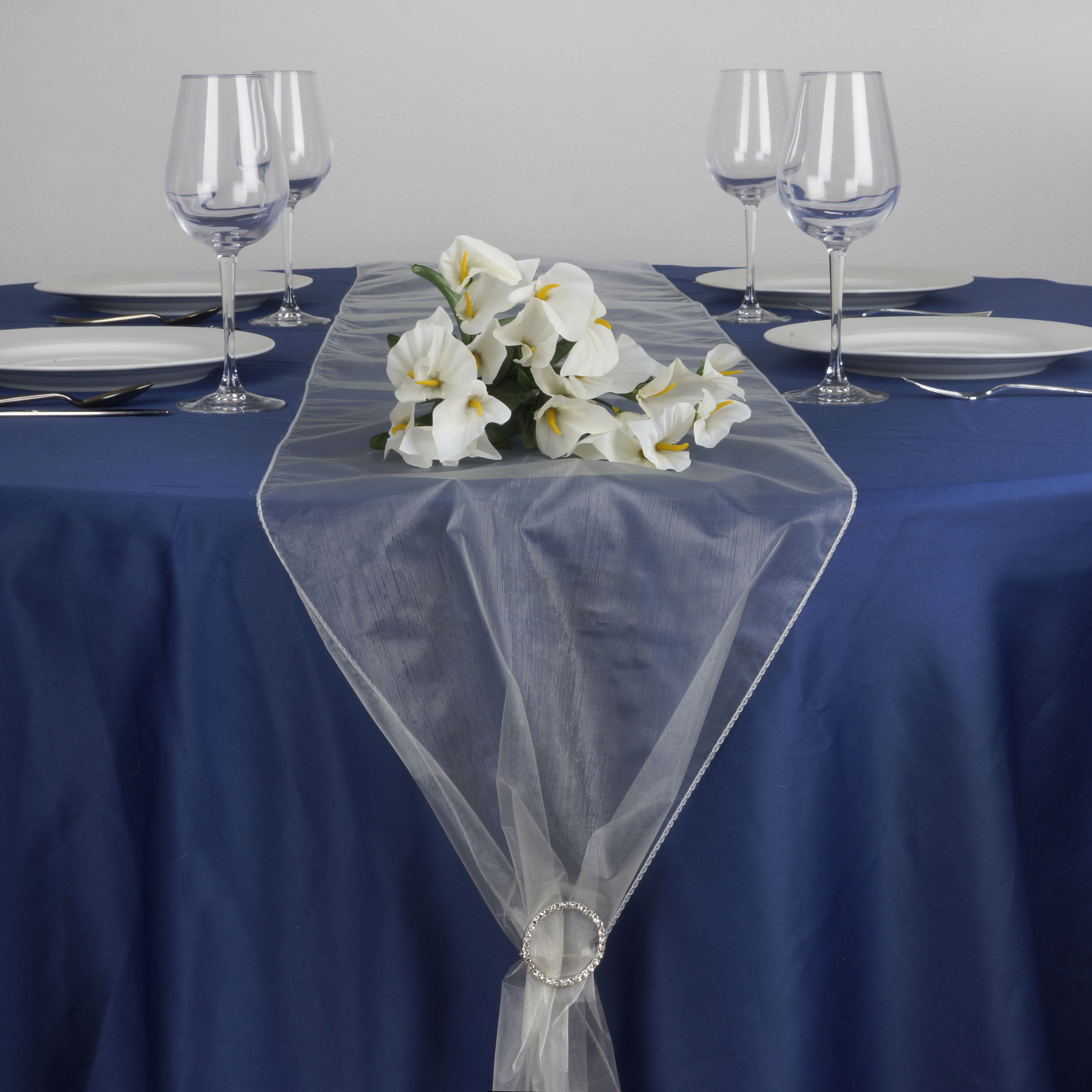 BalsaCircle 14" x 108" Organza Table Top Runner Wedding Party
