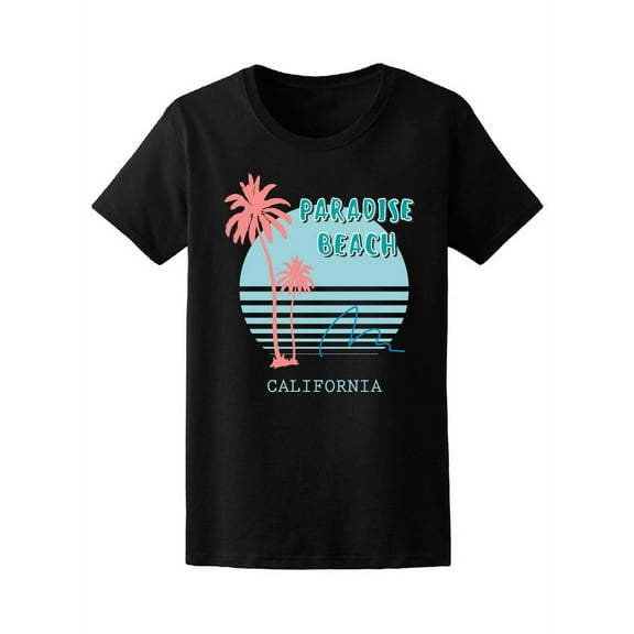 Paradise Beach Cali Palms T-Shirt Women -Image by Shutterstock, Female Medium