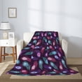 thumbnail image 2 of Rateoe Peacock Feathers3 Pattern Flannel Throw Blanket, Ultra-soft Blanket for Bed, Couch, Car, Hypoallergenic Anti-pilling blanket-40"x30"(Vertical), 2 of 6