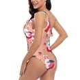thumbnail image 4 of Wukai Bunny And Strawberry Chic One Shoulder Swimwear with Ruffle Design and Tummy Control Skirt: Fashionable, Supportive, Comfortable for Beach-XX-Large, 4 of 7