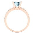 thumbnail image 4 of 1.71 ct Round Cut Natural Sky Blue Topaz Solitaire with Simulated Diamond Accents 18K Rose Gold Womens Engagement Ring, 4 of 5