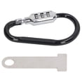 thumbnail image 1 of Helmet Lock Key, Helmet Anti Theft Lock Fashionable Climbing Carabiner Clip D Shape Aluminum Alloy Wide Application 3 Digit Lock  For Bicycle, 1 of 8