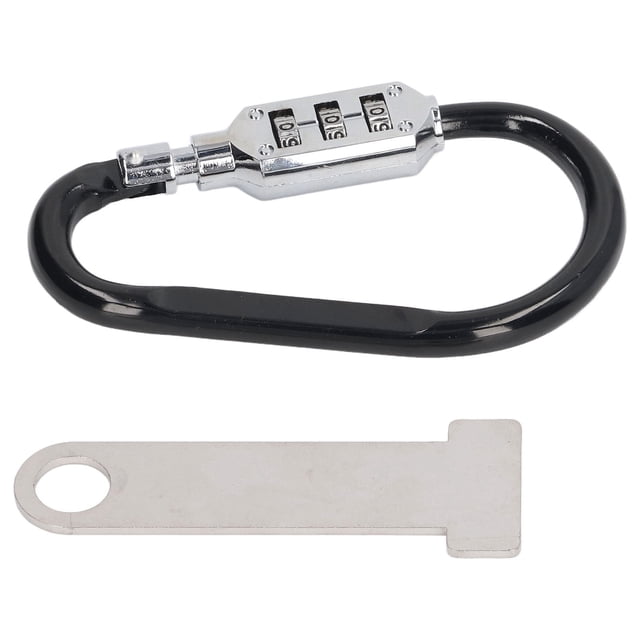 Helmet Lock Key, Helmet Anti Theft Lock Fashionable Climbing Carabiner Clip D Shape Aluminum Alloy Wide Application 3 Digit Lock For Bicycle