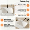thumbnail image 4 of 16 in. L x 12 in. W Rectangular Bathroom White Ceramic Semi-Recessed Vessel Sink Art Basin without Overflow, 4 of 10