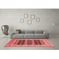 thumbnail image 3 of Ahgly Company Indoor Round Oriental Red Industrial Area Rugs, 4' Round, 3 of 4