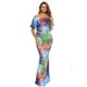 thumbnail image 4 of ABPHQTO Vestido largo con hombros descubiertos y estampado tropical para mujer, 4 of 5