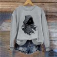 thumbnail image 3 of Halloween Fleece Lined Sweatshirts For Women Fall Crewneck Long Sleeve Ghost Printed Casual Pullover Tops S-XXL, 3 of 6