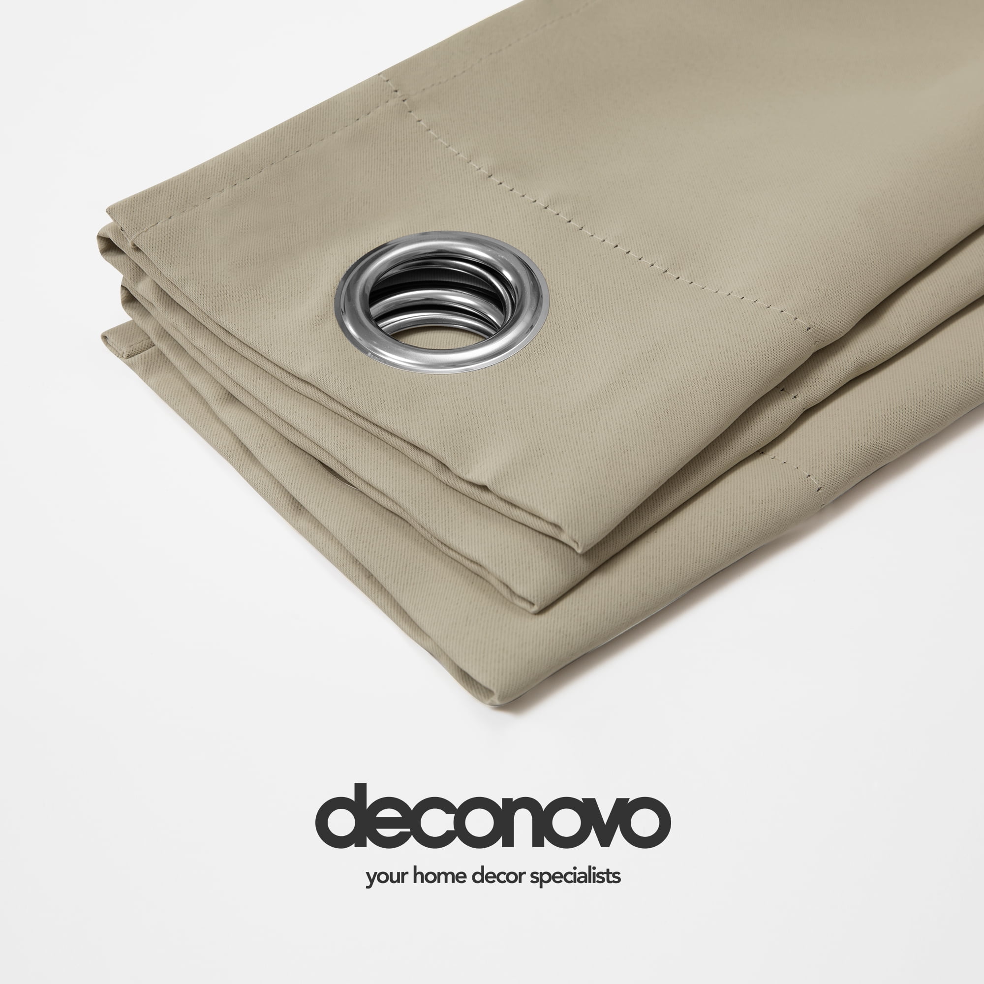 ZOPZO Room Darkening Curtains Pack of 2, Noise Reducing, Beige, 42W x 45L Inch, Energy Saving Thermal Insulated Window Treatment for Bedroom
