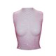 thumbnail image 1 of TRKIYQC Ladies Mesh Midriff-Baring Tops, Mujeres Estilo Ocio Rhinestone Decoración Cuello Redondo Sin Mangas Hueco Perspectiva Tank Top TRKIYQC Vida cotidiana, 1 of 2