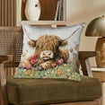 thumbnail image 5 of Lwlmwt Highland Cow Print Pillow Cove 18x18 Inch Clear Print Decorative Pillow Cover Suitable for Living Room, Bedroom, Sofa, Lounge Chair, Home Decor, 5 of 7