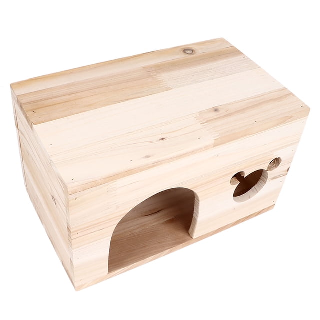 Animal Wooden House, Animal Hideout Hut Bottomless Spacious Simple Design for Rabbit