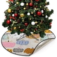 thumbnail image 5 of Coolnut Fall Colorful Doodle Pumpkin Christmas Tree Mats Waterproof Tree Skirt, Xmas Tree Stand Tray Mat Floor Protector Pad for Holiday Party Decoration, 28.3", 5 of 6