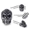 thumbnail image 4 of PikaLF Masonic Skull Rings for Men, Stainless Steel Freemason Skull Ring, Cool Vampire Skull Ring Halloween Biker, Gothic Demon Skull Head Ring, Vintage Punk Skull Jewelry Gift for Men, 4 of 7