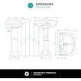 thumbnail image 4 of Fine Fixtures Roosevelt Pedestal Sink - 22 Inch Vitreous China Ceramic Pedestal Sink - 8 Inch Faucet Spread - Three Hole Sink in White, 4 of 4