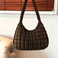 thumbnail image 5 of AOMRCOL 2026 New Puffer Tote Bag,Wrinkled Cloud Bag Shape Quilted Tote Bag for Women, Fabric Puffy Tote Bag,Brown for Daily Use, Shopping, Casual Outings, Travel, Work, 5 of 5