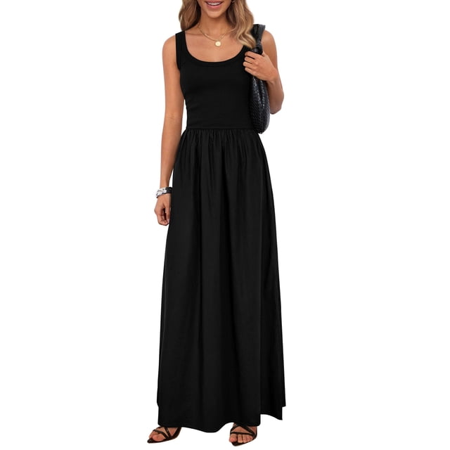 Vestido largo PRETTYGARDEN sin mangas Aline Swing con bolsillos