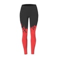 thumbnail image 3 of B91xZ Women's High Rise Ankle Knit Leggings Mid Rise Slim-Leg Capri Leggings,Red S, 3 of 3