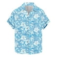 thumbnail image 7 of Yteetum Men's Short Sleeve Shirts Floral Print Hawaiian T Shirt Casual Button Down Short Sleeve Lapel Beach Summer T-Shirts, 7 of 7