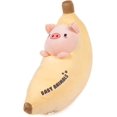 thumbnail image 1 of 21.7 "Cerdo Almohada de Felpa Lindo Plátano Animal de Peluche Kawaii Squishy Anime Piggy Plushie Suave Abrazando la Almohada de Peluche Regalos de Juguete para Niños Niñas Halloween, 1 of 5