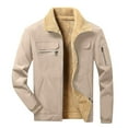 thumbnail image 3 of Yiliang Mens Denim Jacket Warm Heated Thermal Clother with Sherpa Collar Jacket,Khaki,XL, 3 of 5
