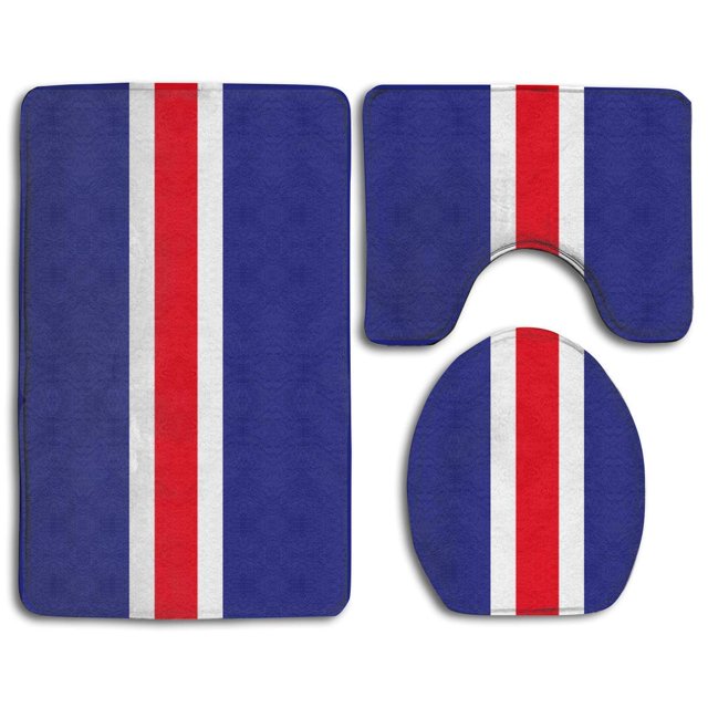ABPHQTO Bandera de islandia Juego de alfombras de baño de 3 piezas Alfombra de baño Alfombra de contorno y tapa de inodoro ABPHQTO Cont-CHAPPLE-20297