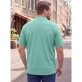 thumbnail image 3 of DARING DIVA Men's Big & Tall Shirts Casual Short Sleeve Color Block Polo Shirt 2XL Green, 3 of 7