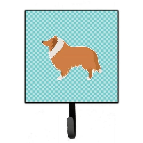 Carolines Treasures BB3716SH4 Collie Checkerboard Blue Leash or Key Holder