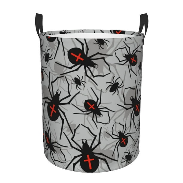 Fotbe Spiders Cesto de Ropa con Asas, Cesto Impermeable de Gran Capacidad, Bolsa de Lavado para Dormitorio, Cesto de Ropa con Ruedas y Asas-Medium