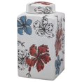 thumbnail image 2 of Square Shaped Ceramic Lidded Jar, Multicolor, 2 of 2
