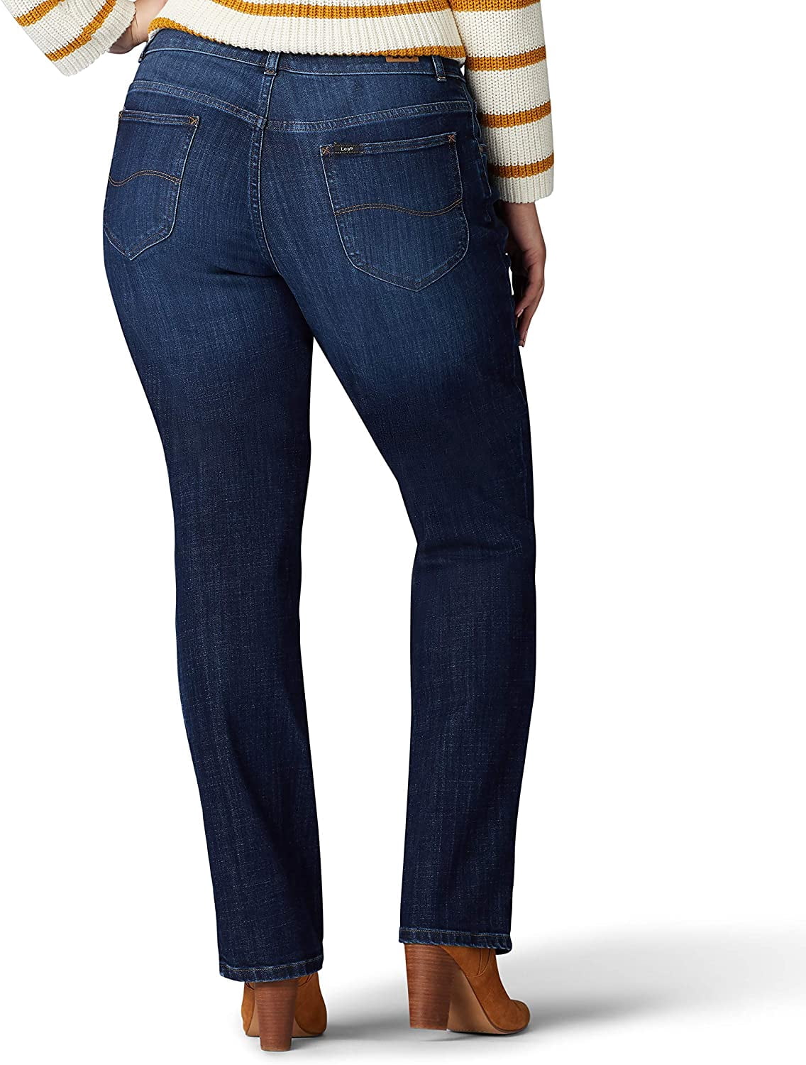 Lee Womens's Plus Stretch Relaxed Fit Straight Leg Jean