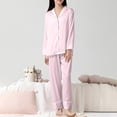 thumbnail image 3 of BLVB Women's Silk Satin Pajama Sets 2 Piece Long Sleeve Button down Shirts and Pants Outfits Sleepwear Pjs, 3 of 3
